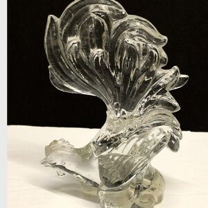 Heisey Glass Rooster Sculpture Figurine 7.75"